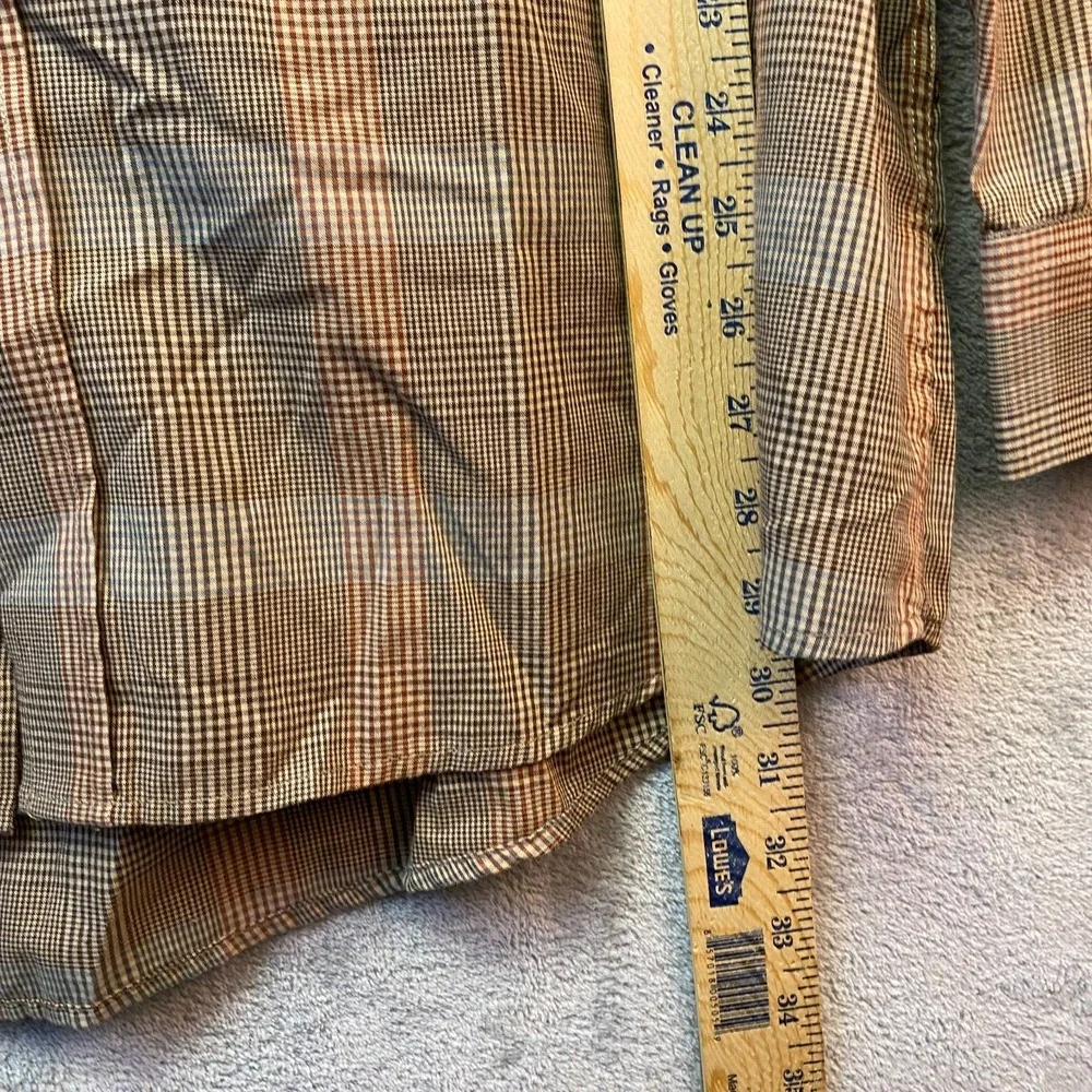 RedHead Men's Button Down Shirt XL Brown Plaid Long Sleeve